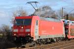 185 402-5 DB Schenker am Nachmittag des 27.01.2011 bei Woltorf