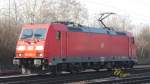 185 350 ist als Lz nach Mannheim Rbf unterwegs. (01.02.12)