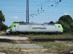 185 549 von Captrain steht am 22.August 2012 abgestellt in Grokorbetha.
