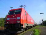 185 222 steht wegen einem Entgegenkommendem Zug noch in Oggersheim,und geht gleich in die BASF.