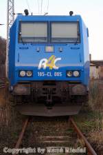 Diese 185-CL 005 von Rail 4 Chem, wurde am 10.1.2007 in Bad Schandau gesehen.