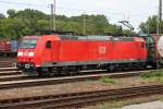 Lokportrait von 185 111-2 am 05.09.2014, als sie mit einem gemischten Güterzug im Rangierbahnhof Weil am Rhein stand.