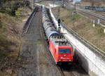 Am 22.03.2017 kam die 185 603-8 von der RheinCargo aus Richtung Braunschweig nach Stendal .