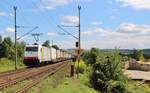 185 637-6 zu sehen am 05.08.17 mit dem DB Schenker in Remschütz.