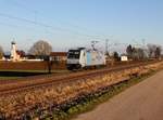 Die 185 673 am 29.01.2016 unterwegs bei Amselfing.