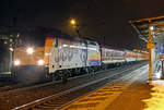 185 589 am Schnee-Express aus Bludenz nach Hamburg in Bonn Beuel am 04.03.2018