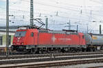 Lok 185 596-4  Suzy  durchfährt den Badischen Bahnhof.