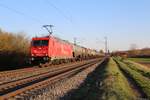 185 603-8 RHC mit Kesselwagen bei Thüngersheim am 06.04.2018