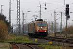 HSL / BRLL 185 597-2 - solo zurück von Anklam Richtung Angermünde. 16.11.2019. Mein Standort Parkfläche in der Hafenstrasse. 