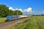 185 510 mit einem Güterzug am 19.07.2017 bei Andorf.