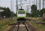 ITL Captrain 185 548-5 Lz am 30.07.2020 bei der zweiten Einfahrt in den Bf Anklam - ich steh am geöffneten Bü bei km 175,2.