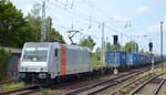 Einst CFL Cargo Sverige AB ob aktuell CFL Cargo Germany?, Railpool Lok  185 699-7  [NVR-Nummer: 91 80 6185 699-6 D-Rpool] mit Containerzug Richtung Frankfurt/Oder am 05.08.21 Berlin-Hirschgarten.