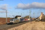 185 531-1 mit dem DGS 43141 (Lückeck Skandinavenkai – Verona Quadrante) bei Herrnberchtheim 23.2.22 