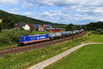 Mit einem Kesselwagenzug konnte ich die 185 409 von Raildox am 05. Juli 2023 bei Hermannspiegel im osthessischen Haunetal fotografieren. 