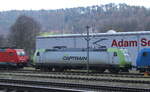 Captrain 185 501-4 am 05.04.2023 bei der Uwe Adam EVU GmbH in Eisenach.