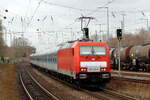 Rpool 185 391-0 in Diensten von TCS hinten am RE 3 nach Düsseldorf in Castrop-Rauxel 21.2.2026