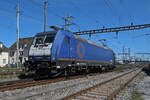 Lok 185 602-0 durchfährt am 07.04.2026 solo den Bahnhof Pratteln.