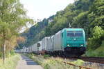 ATLU 185 615-2 mit kalter Akiem 193 779-6 bei Stolzenfels/Koblenz 21.7.2026