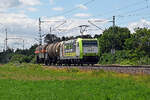 Am 03.07.26 schleppte 185 532 der Captrain lediglich zwei Kesselwagen durch Gr�fenhainichen Richtung Wittenberg.