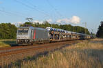 Am Abend des 08.09.26 f�hrte 185 579 der akiem einen BLG-Autozug durch J�trichau Richtung Magdeburg.