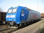 185 510 - 5 der HLG (Holzlogistik & Gterverkehr Bebra)am 20.11.2009 abgestellt im Holzverladebereich des Gterbahnhofs Gieen.