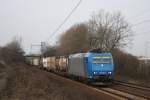 185 525 zog am 24.03.2010 einen Containerzug durch Ahlten