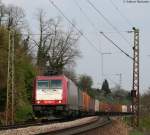 185 599-8 mit einem KLV bei Istein 18.4.10