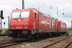 2x HGK in Grokorbetha am 20.06.10: 185 604-6 und 185 632-7