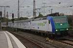 Die 185 517 der Rail4Chem am 31.8.10 mit Sounding D Sonderzug bei der Ausfahrt aus Essen Hbf 