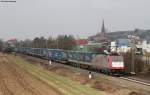 185 601-2 mit einem LKW Walter KLV bei Tenningen 19.2.11