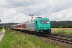 185 634 mit einer S-Bahn am 21.06.2011 bei Plling.