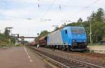 185 516-2 mit gemischtem Gterzug in Fahrtrichtung Norden. Aufgenommen am 16.07.2011 in Eichenberg.