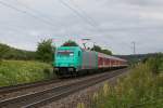 185 617 mit einer S-Bahn am 21.06.2011 bei Plling.
