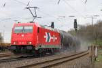 185 606 am 10.4.12 mit Kewa in Duisburg-Entenfang.