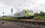 Noch ein seltener Gast auf der KBS 613: Captrain 185-CL 005 kam am 15.07.2012 mit leeren Containerwagen in Fahrtrichtung Sden durch Eschwege West.