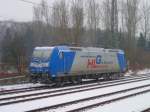 185 510-5 steht am 21.01.13 im Bahnhof Hochstadt-Marktzeuln.