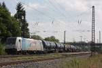 Railpool/EVB 185 676 (damals bei LTE im Einsatz) am 21.8.12 mit einem Kesselzug in Rezbach-Zellingen-