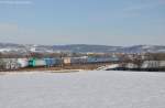 185 619 (91 80 6185 619-4 D-RBSAF) mit dem ersten Leer-Teil des Tchibo-Containerzuges am 02.03.2013 bei Plling