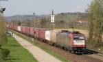 185 602-0 mit einem KV Zug bei Denzlingen 17.4.13