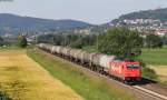 185 588-1 mit einem Kesselwagenzug bei Heddesheim 8.7.13