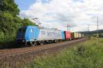 Metrans 185 510-5 mit Containerzug in Fahrtrichtung Norden.