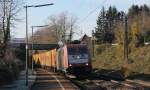 185 591-5 mit dem DGS 40170 (Gallarte-Muizen Godera) in Schallstadt 27.11.13