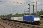 Captrain 185-CL 001 (185 501) am 5.6.13 mit dem Bous Shuttle kurz vor der Abfahrt in Dsseldorf-Rath.