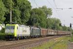 CTD 185 550 am 11.6.13 mit MRCE/CTD ES 64 F4-088 und einem Papierzug in Ratingen-Lintorf.