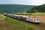 185 681 (PCT) mit Autozug bei Harrbach (07.09.2013)