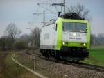 Am 22.03.2014 kam 185 543 Lz aus Richtung Salzwedel und fuhr hier in Stendal ein.