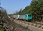 185 607 mit einem KLV am 21.03.2014 bei Laaber.