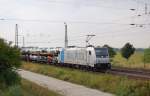 Railpool/PCT 185 691 mit einem Autozug am 10.08.2013 in Salzderhelden