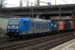 185 510-5 ist mit einen intermodal am 25.03.14 durch hh-harburg gefahren