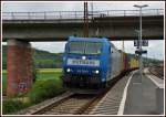 185 510-5 am 08.05.14 in Retzbach-Zellingen mit einen Containerzug.
